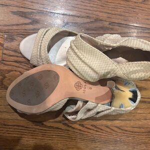 Stylish Cream Peep-Toe Women Shoes